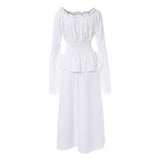 Halloween Retro Medieval Renacimiento Cosplay Vestido Elegante para Adultos Femenino