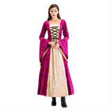 Halloween Vestido Rosa de Lujo Retro Medieval Renacimiento Vestido de Corte para Adultos Femenino