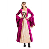Halloween Vestido Rosa de Lujo Retro Medieval Renacimiento Vestido de Corte para Adultos Femenino