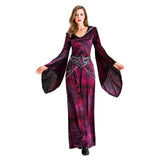 Halloween Disfraz de Demonio Diablo Cosplay Vestido Largo de Carnaval o Fiesta para Adultos Femenino