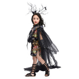 Halloween Estilo Cheongsam Chino Disfraz Retro Creativo Vestido con Flores para Niñas