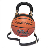 Bolso en Forma de Baloncesto Bolsa de Mensajero de PU Correa Ajustable Bolsa de Hombro para Adultos Femenino o Chicas