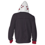 Modeus Cosplay Sudadera Videojuego Helltaker Sudadera Estampada con Capucha y Cremallera Unisex