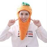 Divertido Gorro de Felpa de Zanahoria Regalo de Fiesta o Halloween Cosplay Accesorios