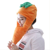 Divertido Gorro de Felpa de Zanahoria Regalo de Fiesta o Halloween Cosplay Accesorios