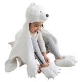 Halloween Manta de Oso Polar Manta Ponible de Vellón con Capucha para Niños