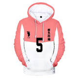 Haikyuu!! Sudadera Wakutani Minami Escuela Secundaria Kazumasa Hanayama Cosplay Sudadera con Capucha Unisex