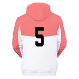 Haikyuu!! Sudadera Wakutani Minami Escuela Secundaria Kazumasa Hanayama Cosplay Sudadera con Capucha Unisex