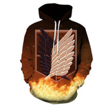 Attack on Titan Ataque a Los Titanes Cosplay Sudadera de Manga Larga Sudadera con Capucha Unisex