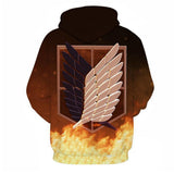 Attack on Titan Ataque a Los Titanes Cosplay Sudadera de Manga Larga Sudadera con Capucha Unisex