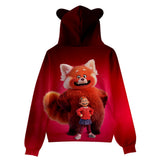 Anime Turning Red Red Panda Oreja De Gato Sudadera Cosplay Navidad Fiesta 3D Impreso Casual