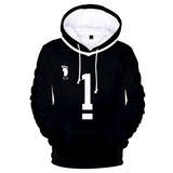 Haikyuu!! Sudadera Kita Shinsuke Cosplay Sudadera de Manga Larga Sudadera Casual Ropa Deportiva Unisex