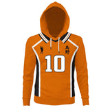 Haikyuu!! Karasuno Escuela Secundaria Away Uniforme del Equipo Hinata Shoyo Cosplay Sudadera Unisex