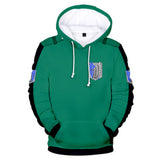 Anime Ataque a Los Titanes Attack on Titan Sudadera con Capucha Ropa Casual Unisex