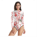 Halloween Disfraz Traje Sangriento de Baño de Enfermera Mono para Adultos Femenino