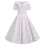 Retro Los Años 50 Vestido de Moda Muñeca Peter Pan Collar Hepburn Vestido Elegante para Adultos Femenino