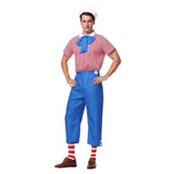 Halloween Traje Azul de Marinero Cosplay Disfraz Uniforme Conjunto para Adultos Masculino