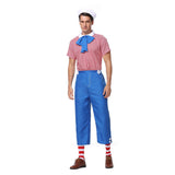 Halloween Traje Azul de Marinero Cosplay Disfraz Uniforme Conjunto para Adultos Masculino