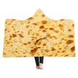 Manta con Capucha Mexicana Pizza Tortillas Manta con Capucha Peluche de Doble Capa Engrosada