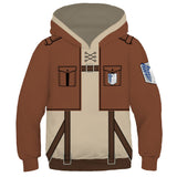 Anime Attack on Titan Cosplay Sudadera con Capucha para Niños Navidad Fiesta 3D Impreso Casual