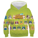 Animal Crossing Bosque de Los Animales Sudadera con Impreso de Gatos Sudadera para Niños
