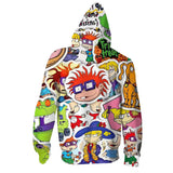 Anime Rugrats in Paris Sudadera Cosplay Navidad Fiesta 3D Impreso Casual Con Cremallera