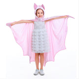 Halloween Disfraz de Murciélago Capa con Capucha de Vampiro Murciélago Cosplay Capa para Niños