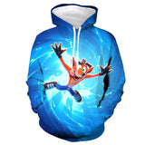 Crash Bandicoot Cosplay Sudadera Casual de Manga Larga Sudadera con Capucha Unisex