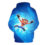 Crash Bandicoot Cosplay Sudadera Casual de Manga Larga Sudadera con Capucha Unisex