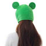 Gorra de Felpa de Rana Orejas de Rana Sombrero de Animal Cosplay Halloween Accesorios