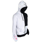 Danganronpa Sudadera Monokuma Cosplay Sudadera de Manga Larga con Cremallera Ropa Casual Unisex