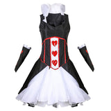 Halloween Reina de Corazones Cosplay Vestido de Fiesta para Adultos Femenino