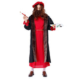 Halloween 4 Piezas Renacimiento Pintor de Aceite Toga Larga de Escenario Cosplay para Adultos Masculino