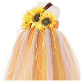 Halloween Vestido con Girasol de Color Calabaza de Otoño Vestido Tutu de Vacaciones para Niñas