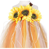 Halloween Vestido con Girasol de Color Calabaza de Otoño Vestido Tutu de Vacaciones para Niñas