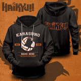Anime Haikyuu!! Sudadera Escuela Secundaria Club de Voleibol Sudadera Estampada con Capucha Unisex
