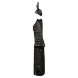 Halloween Maléfica Maleficent Cosplay Traje de Bruja Reina Oscura Vestido Negro de Fiesta para Adultos Femenino