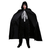 Halloween Disfraz de Horror Parca Cosplay Capa Negra de Terror para Adultos Masculino