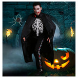 Halloween Disfraz de Horror Parca Cosplay Capa Negra de Terror para Adultos Masculino