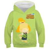 Animal Crossing Bosque de Los Animales Isabelle Cosplay Sudadera con Capucha para Niños