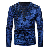 Camisa de Terciopelo de Moda Casual para Adultos Masculino