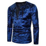 Camisa de Terciopelo de Moda Casual para Adultos Masculino