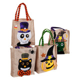 Halloween Bolsas de Lino Bolsas de Regalo Truco o Trato Bolsas de Mano Conjunto de 4