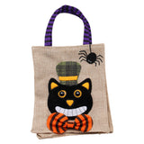 Halloween Bolsas de Lino Bolsas de Regalo Truco o Trato Bolsas de Mano Conjunto de 4