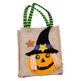 Halloween Bolsas de Lino Bolsas de Regalo Truco o Trato Bolsas de Mano Conjunto de 4
