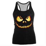 Halloween Disfraz Chaleco Estampado de Calabaza Chaleco Deportivo para Adultos Femenino