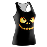Halloween Disfraz Chaleco Estampado de Calabaza Chaleco Deportivo para Adultos Femenino