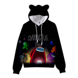Among Us Sudadera con Cordón de Orejas de Gato Cosplay Sudadera con Capucha para Niños