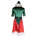 Disfraz de Lujo de Navidad Árbol Verde de Navidad Duende Cosplay Vestido de Fiesta para Adultos Femenino