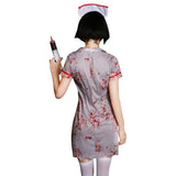 Halloween Disfraz de Horror Traje de Zombi Enfermera Cosplay Enfermera Sangrienta Fantasma Traje para Adultos Femenino